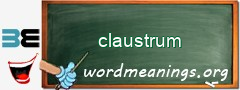 WordMeaning blackboard for claustrum